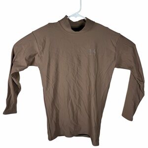 Under Armour Tactical Compression Shirt Mock Neck Mens Base Layer Brown Size XL